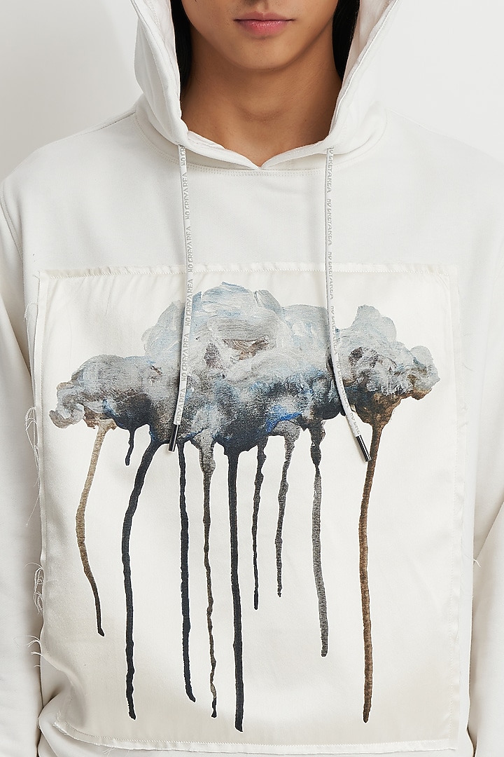 White French Terry Printed Hoodie by No Grey Area at Pernia's Pop Up Shop