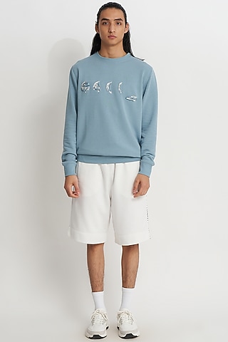 Slate French Terry Printed Sweatshirt by No Grey Area