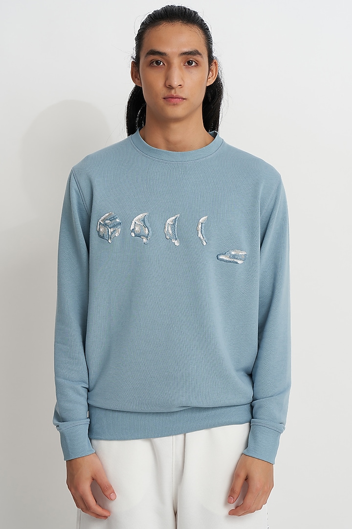 Slate French Terry Printed Sweatshirt by No Grey Area at Pernia's Pop Up Shop