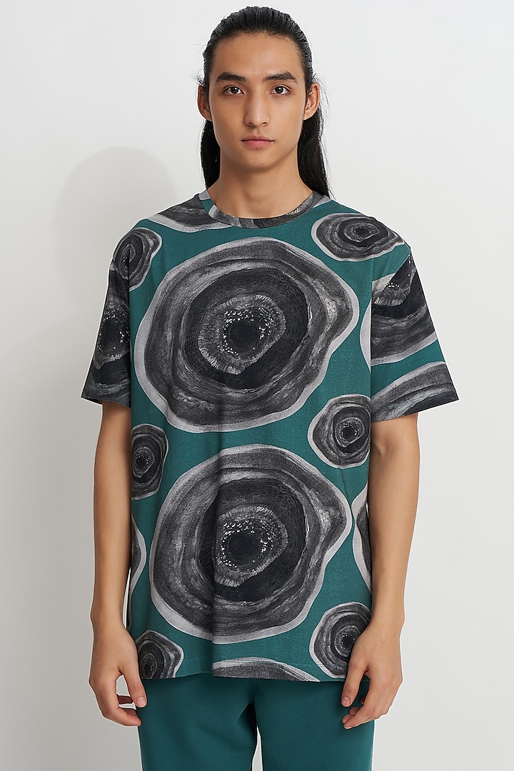 Dark Sea Supema Cotton Printed T-Shirt by No Grey Area