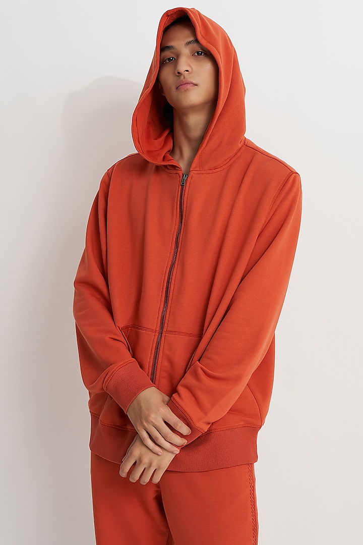 Terracotta French Terry Hoodie by No Grey Area