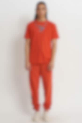 Terracotta French Terry Sweatpants by No Grey Area