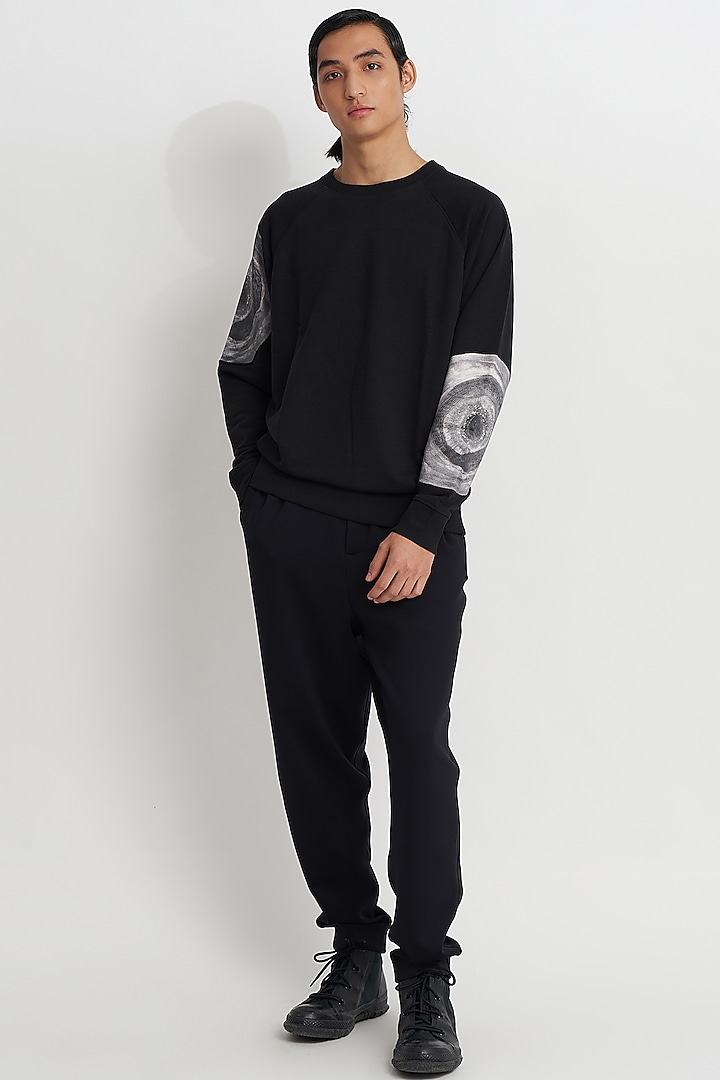 Black French Terry Sweatshirt by No Grey Area