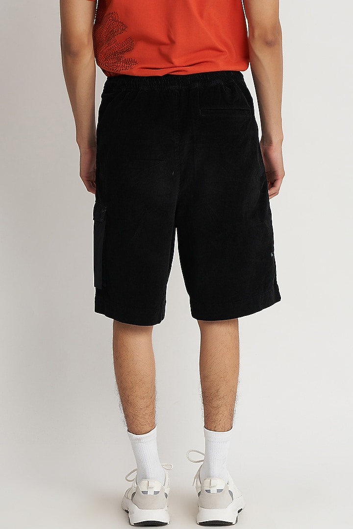 Black Corduroy Sweatshorts by No Grey Area at Pernia's Pop Up Shop
