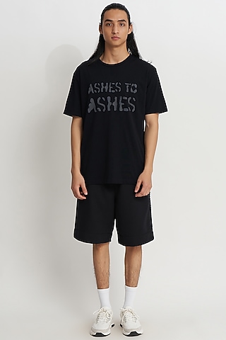 Black French Terry Sweatshorts by No Grey Area
