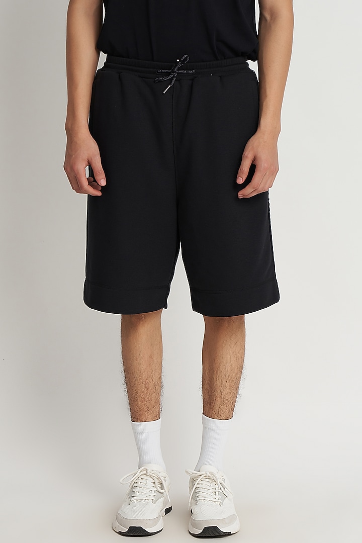 Black French Terry Sweatshorts by No Grey Area at Pernia's Pop Up Shop