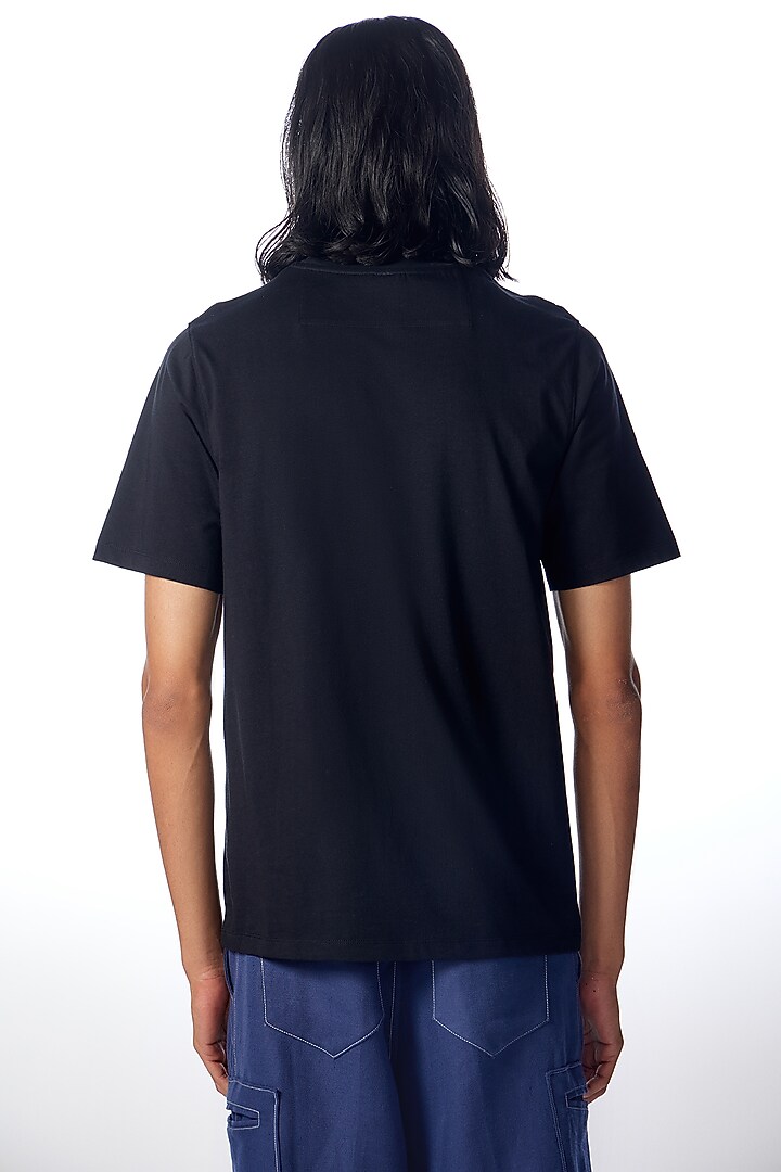 Black Supima Cotton Printed T-Shirt by No Grey Area at Pernia's Pop Up Shop