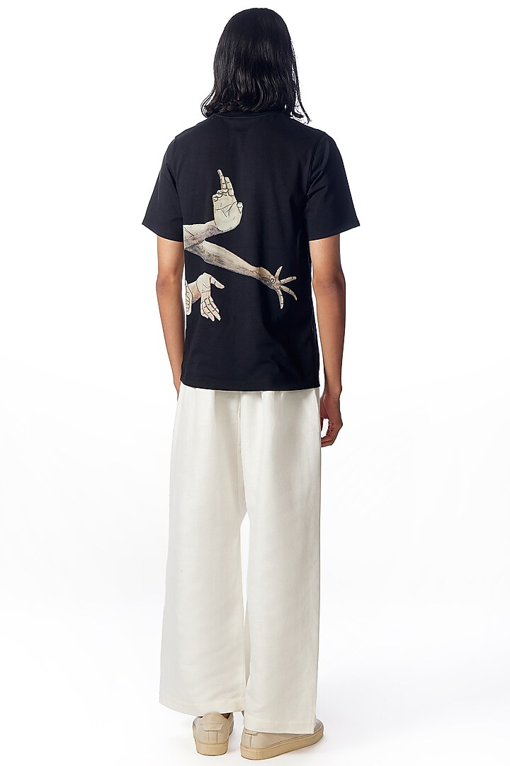 Black Supima Cotton Printed T-Shirt by No Grey Area at Pernia's Pop Up Shop