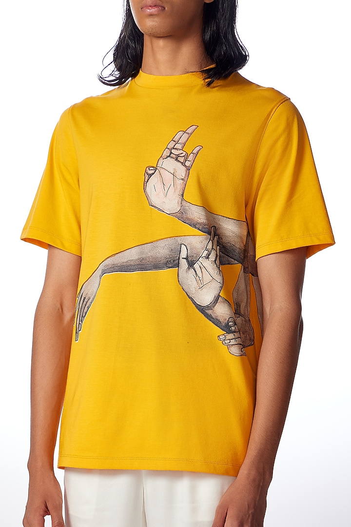 Saffron Supima Cotton Printed T-Shirt by No Grey Area at Pernia's Pop Up Shop