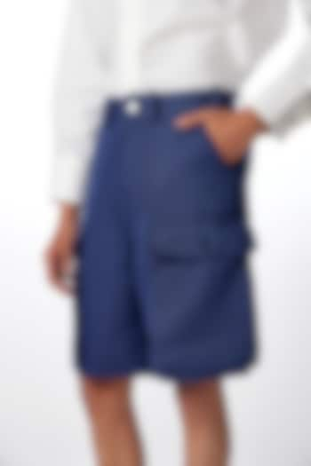 Indigo Linen & Cotton Shorts by No Grey Area at Pernia's Pop Up Shop