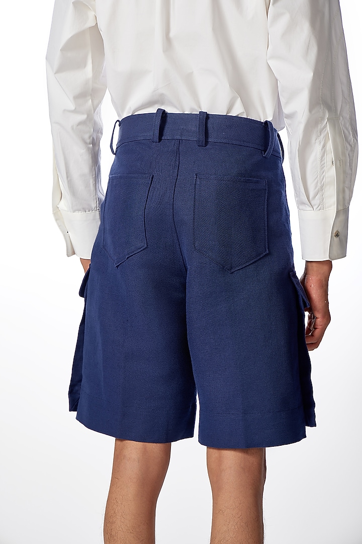 Indigo Linen & Cotton Shorts by No Grey Area at Pernia's Pop Up Shop