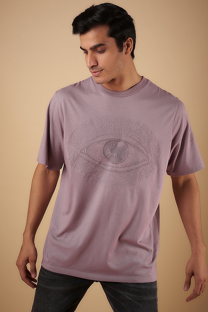 Elderberry Supima Cotton Embroidered T-Shirt by No Grey Area