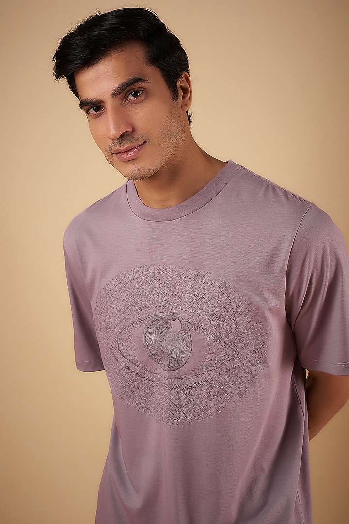 Elderberry Supima Cotton Embroidered T-Shirt by No Grey Area at Pernia's Pop Up Shop