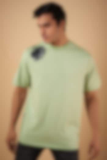 Celadon Green Supima Cotton Printed T-Shirt by No Grey Area