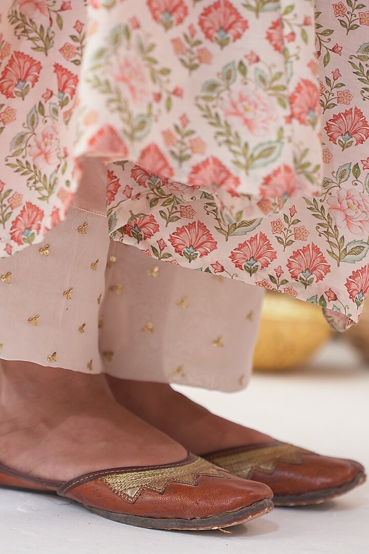 Ivory Hand Embroidered Anarkali Set by Negra Elegante at Pernia's Pop Up Shop