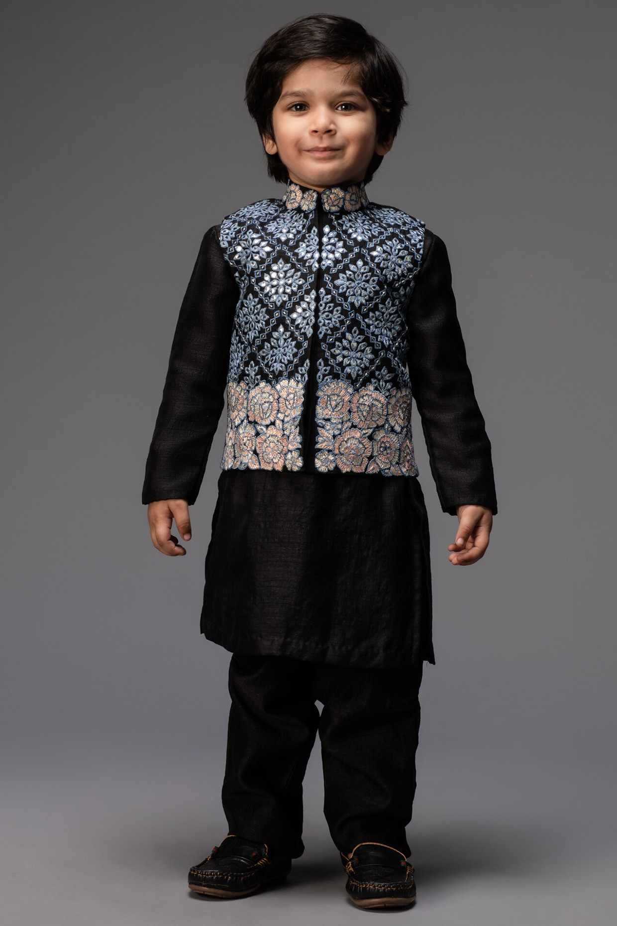 Buy TS Lifestyle Men's Black Kurta Pyjama With Jacquard Nehru Jacket Set  for Party. at Amazon.in