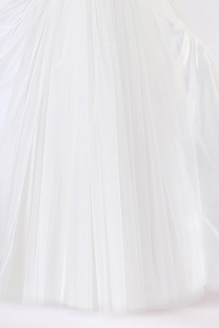 Ivory Embroidered Gown For Girls by Neha Gursahani Kids at Pernia's Pop Up Shop