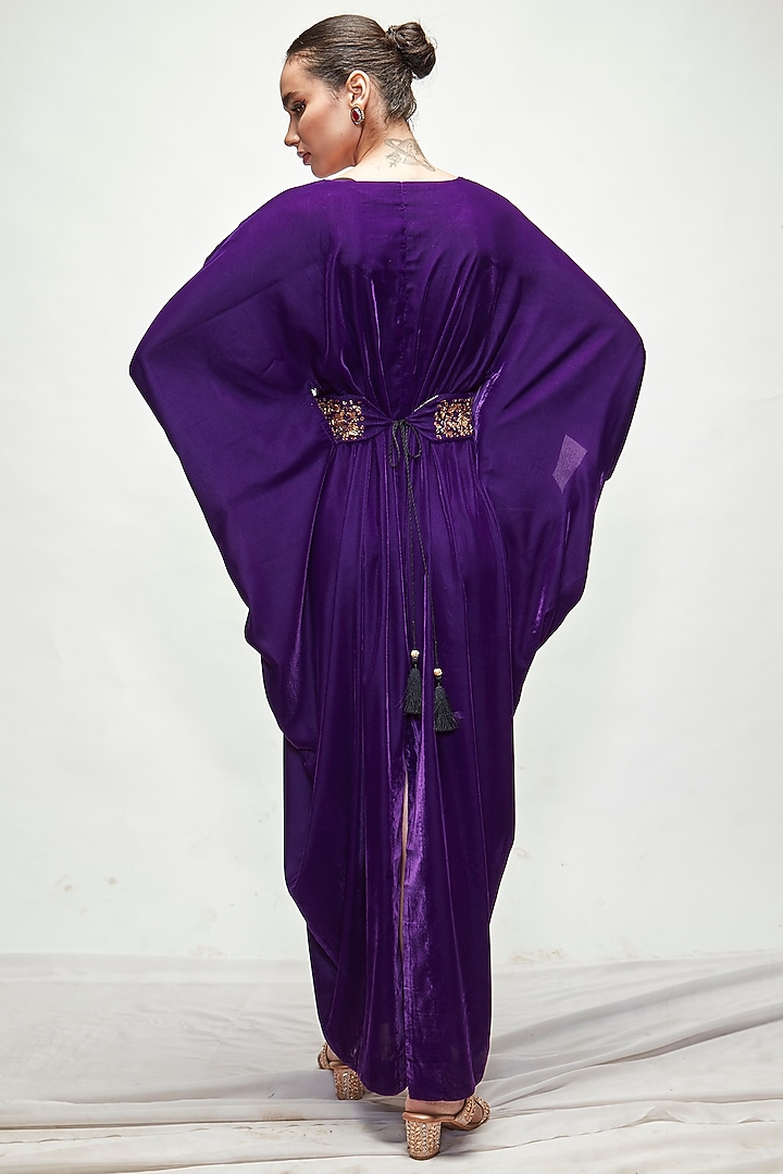 Violet Velvet Kaftan by Ranian at Pernia's Pop Up Shop