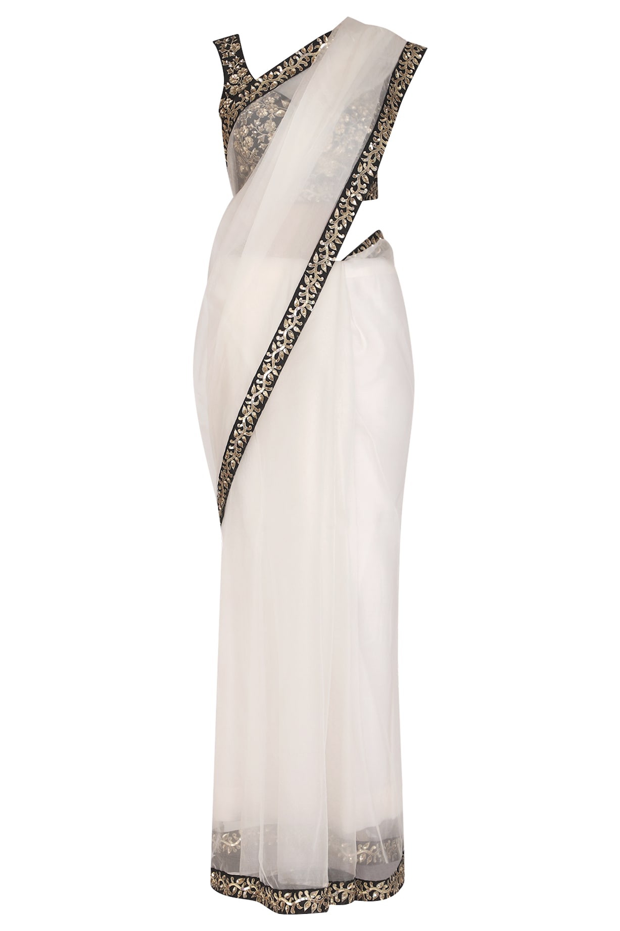 Snow White Silk Organza Embroidered Saree Set by Ranian at Pernia's Pop ...