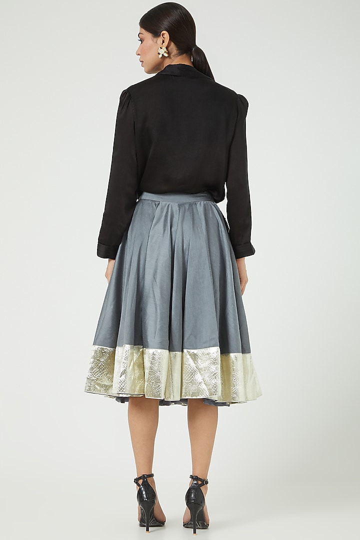 Grey Silk Skirt by Ranian at Pernia's Pop Up Shop