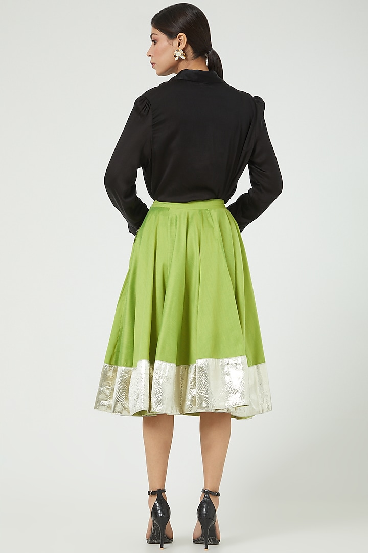Mint Green Silk Skirt by Ranian at Pernia's Pop Up Shop