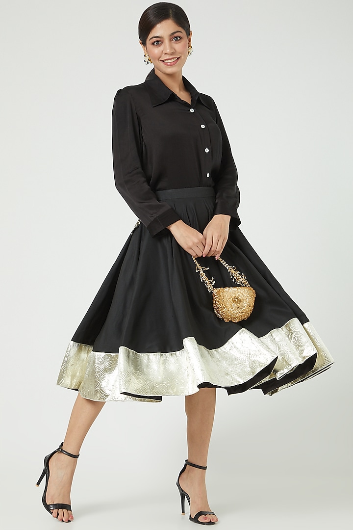 Black Silk Skirt by Ranian