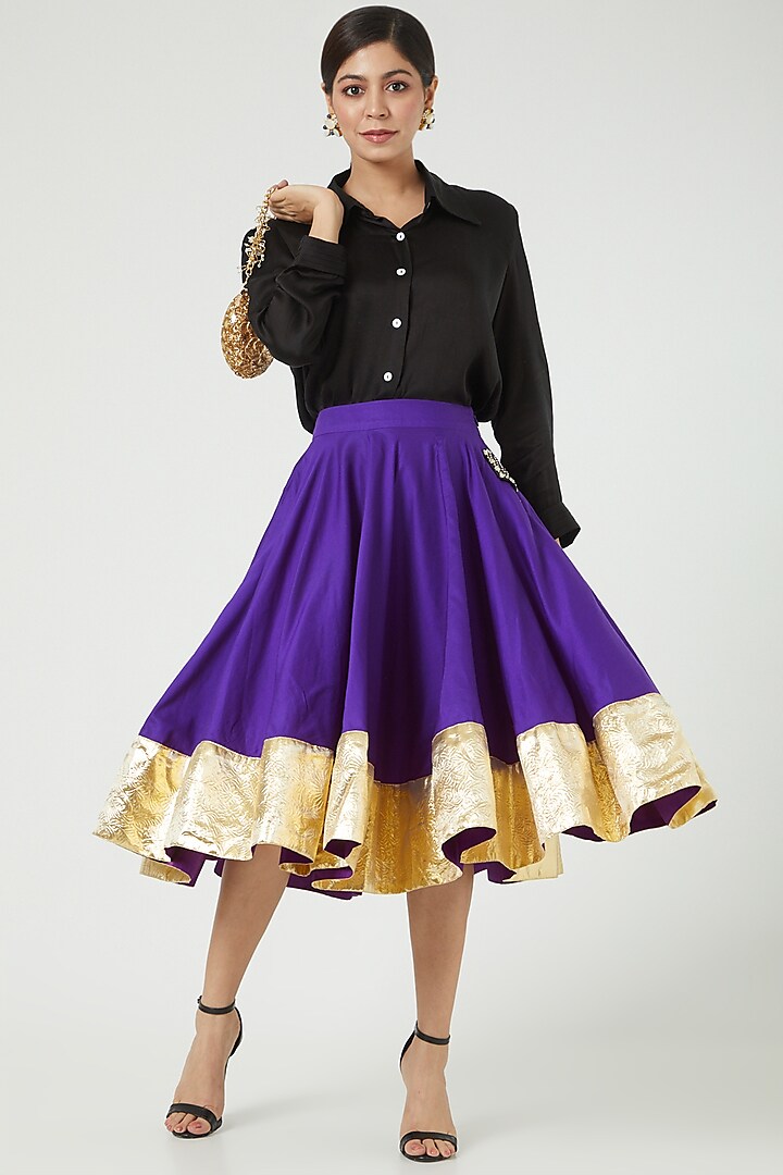 Purple Silk Skirt by Ranian