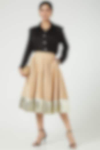 Beige Silk Skirt by Ranian at Pernia's Pop Up Shop