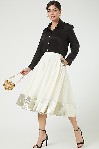 White Silk Skirt by Ranian