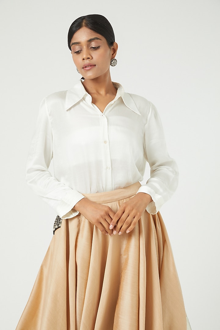 Ivory Silk Shirt by Ranian at Pernia's Pop Up Shop