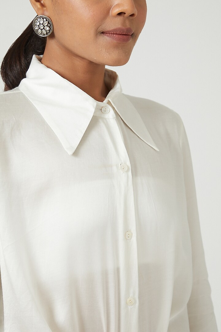 Ivory Silk Shirt by Ranian at Pernia's Pop Up Shop