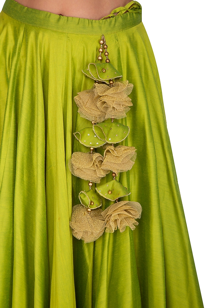 Green Embroidered Wedding Lehenga Set by Ranian at Pernia's Pop Up Shop