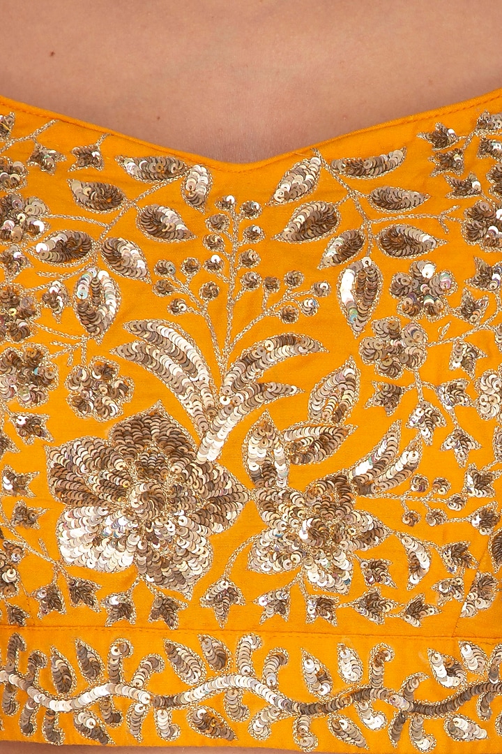 Orange Embroidered Wedding Lehenga Set by Ranian at Pernia's Pop Up Shop