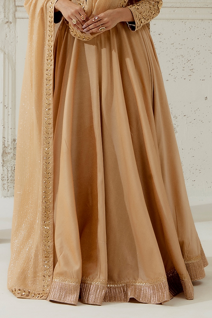 Gold Blended Silk Wedding Lehenga Set by Ranian at Pernia's Pop Up Shop