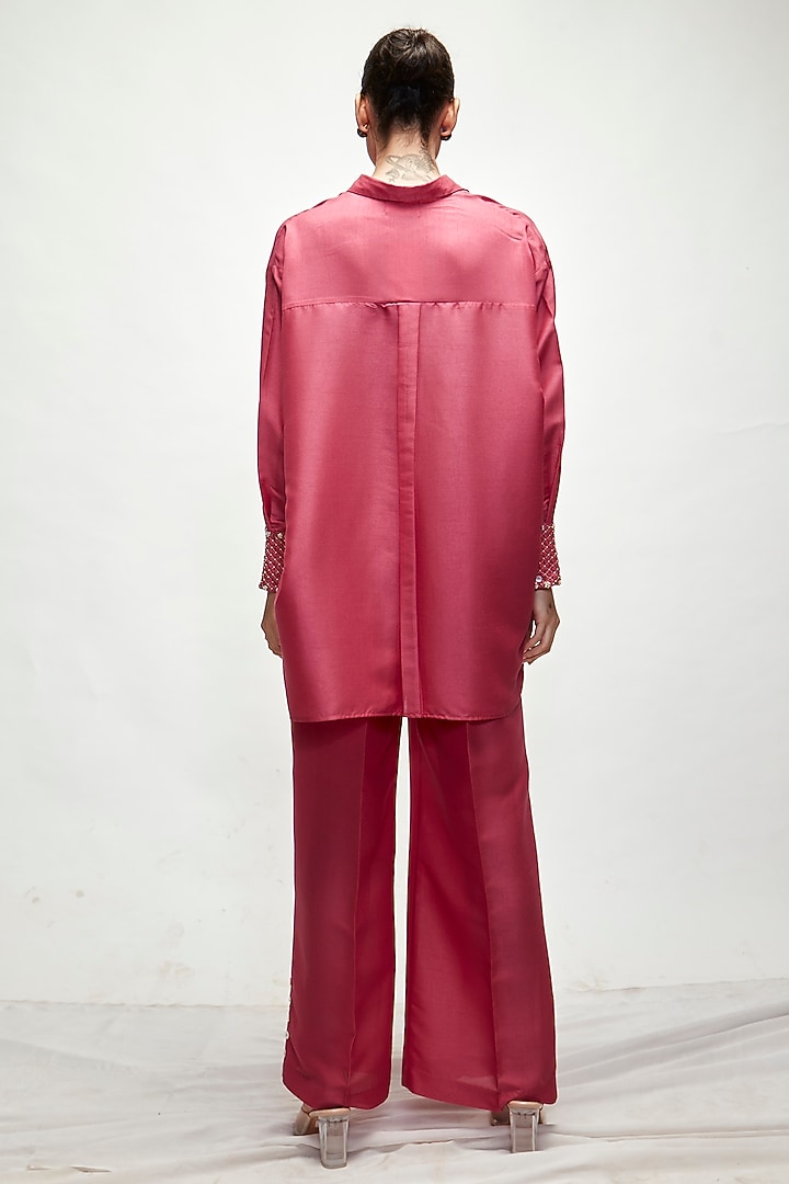 Blush Pink Silk Blend Co-Ord Set by Ranian at Pernia's Pop Up Shop