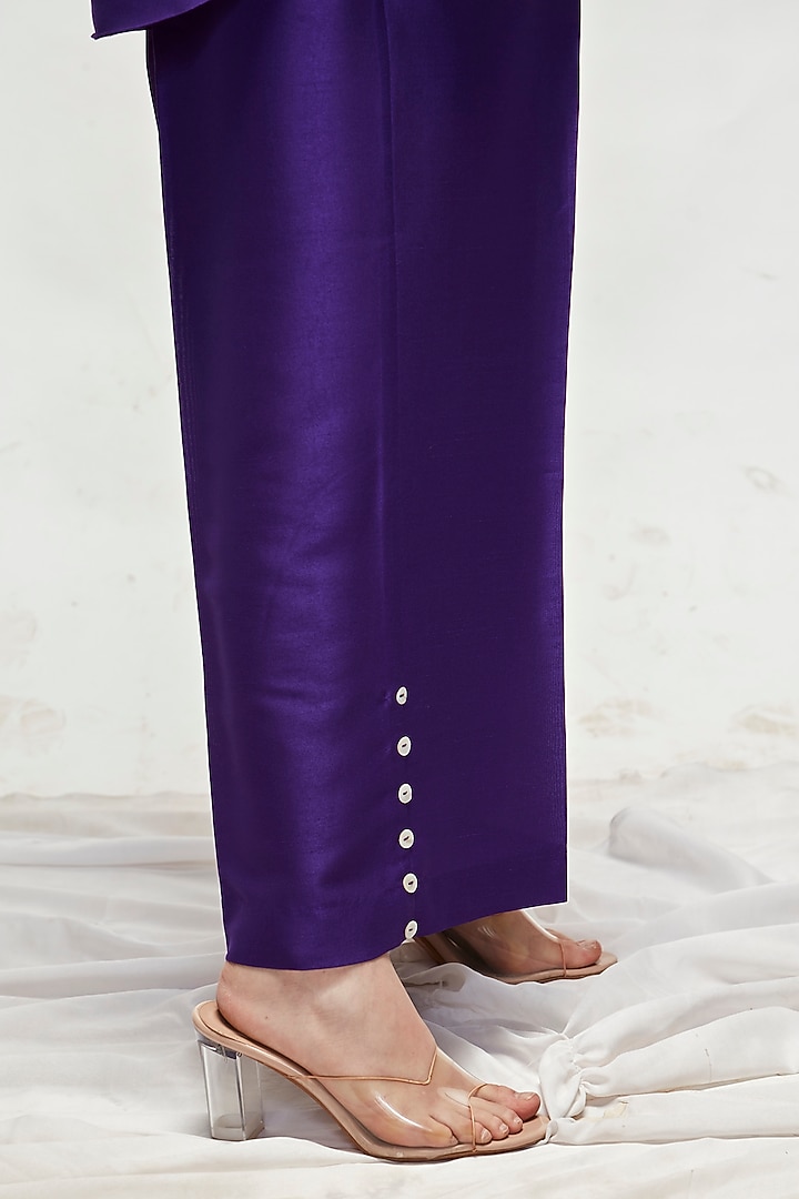 Violet Silk Blend Co-Ord Set by Ranian at Pernia's Pop Up Shop