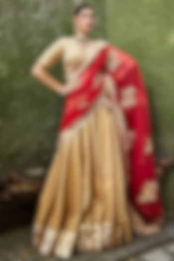 Gold Gota Wedding Lehenga Set by Ranian at Pernia's Pop Up Shop