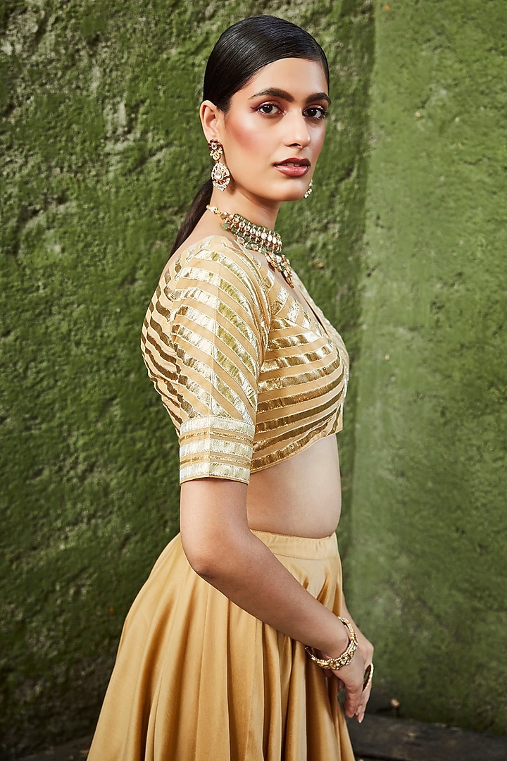 Gold Gota Wedding Lehenga Set by Ranian at Pernia's Pop Up Shop