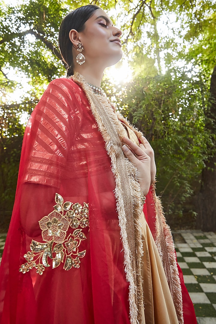 Gold Gota Wedding Lehenga Set by Ranian at Pernia's Pop Up Shop