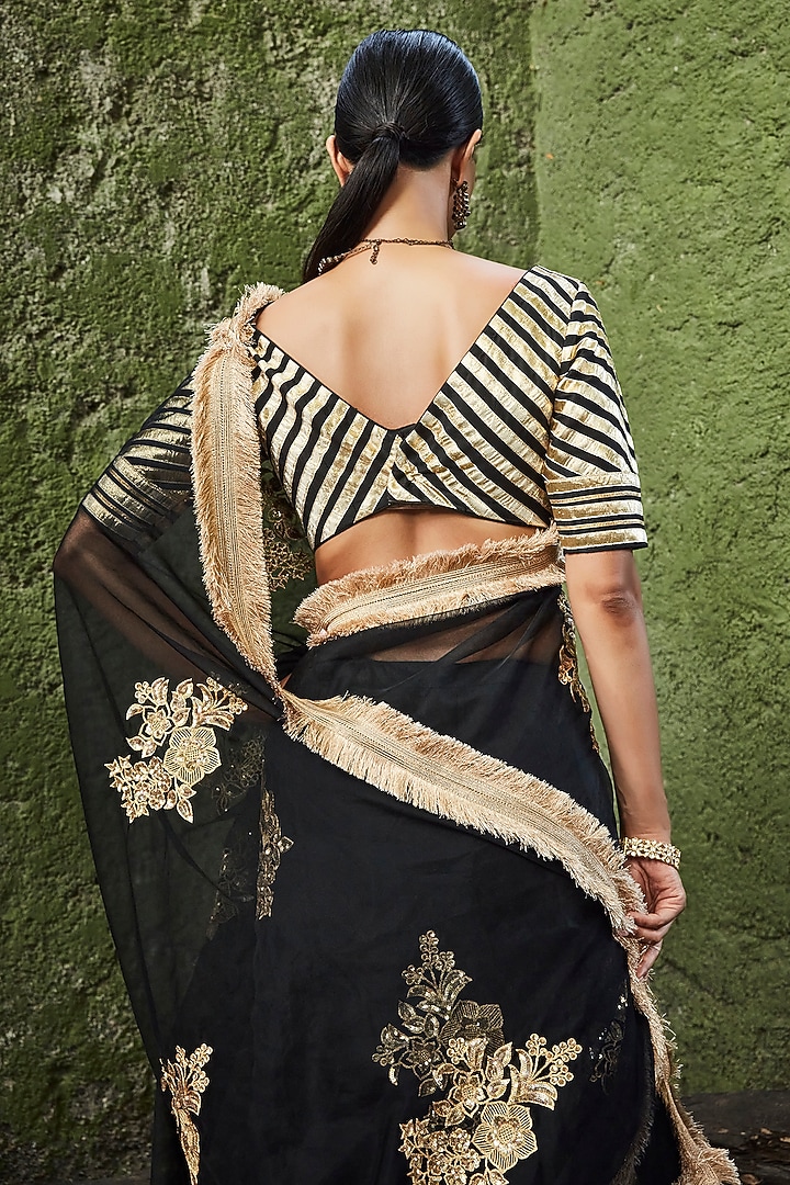 Black Gota Wedding Lehenga Set by Ranian at Pernia's Pop Up Shop