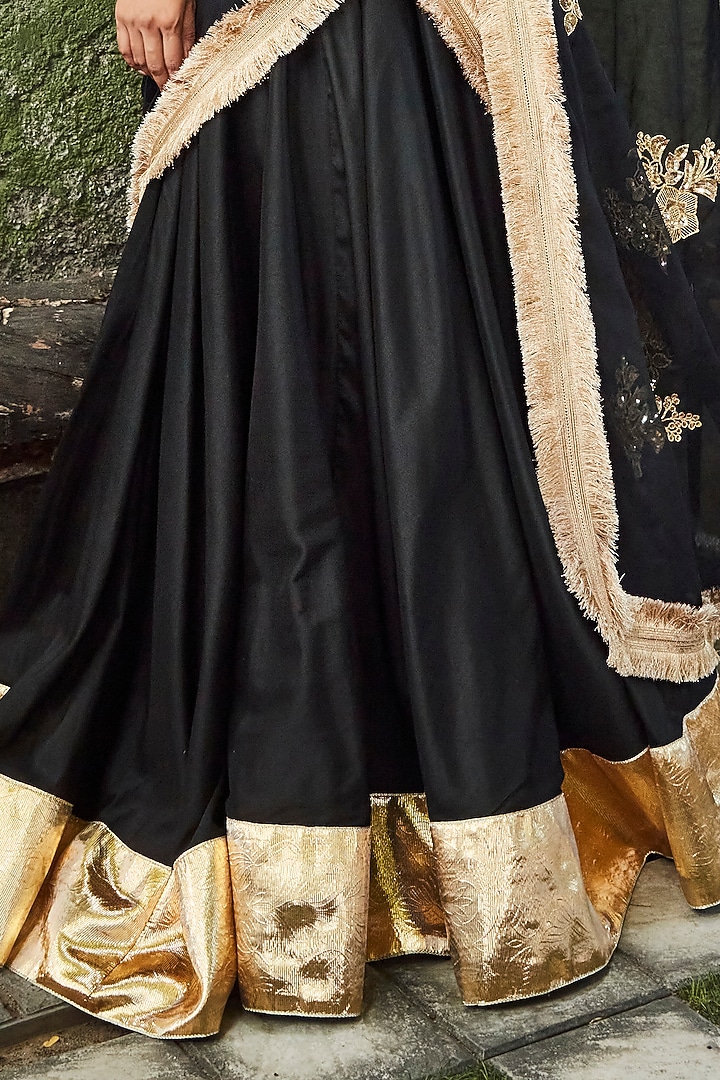 Black Gota Wedding Lehenga Set by Ranian at Pernia's Pop Up Shop