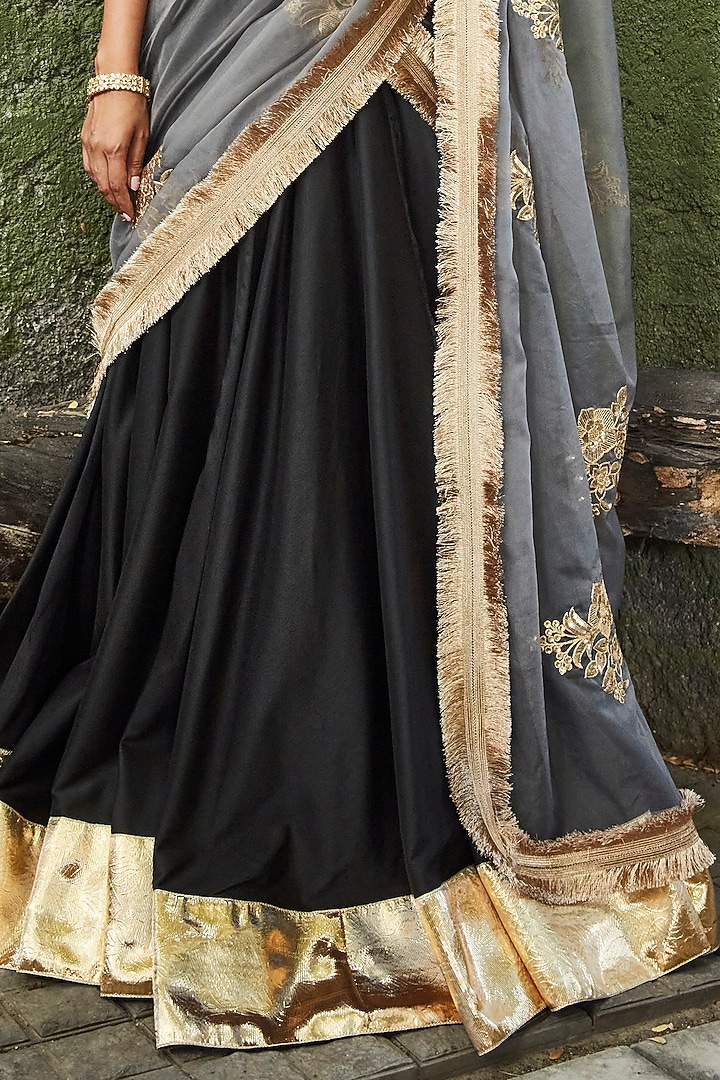 Black Gota Wedding Lehenga Set by Ranian at Pernia's Pop Up Shop
