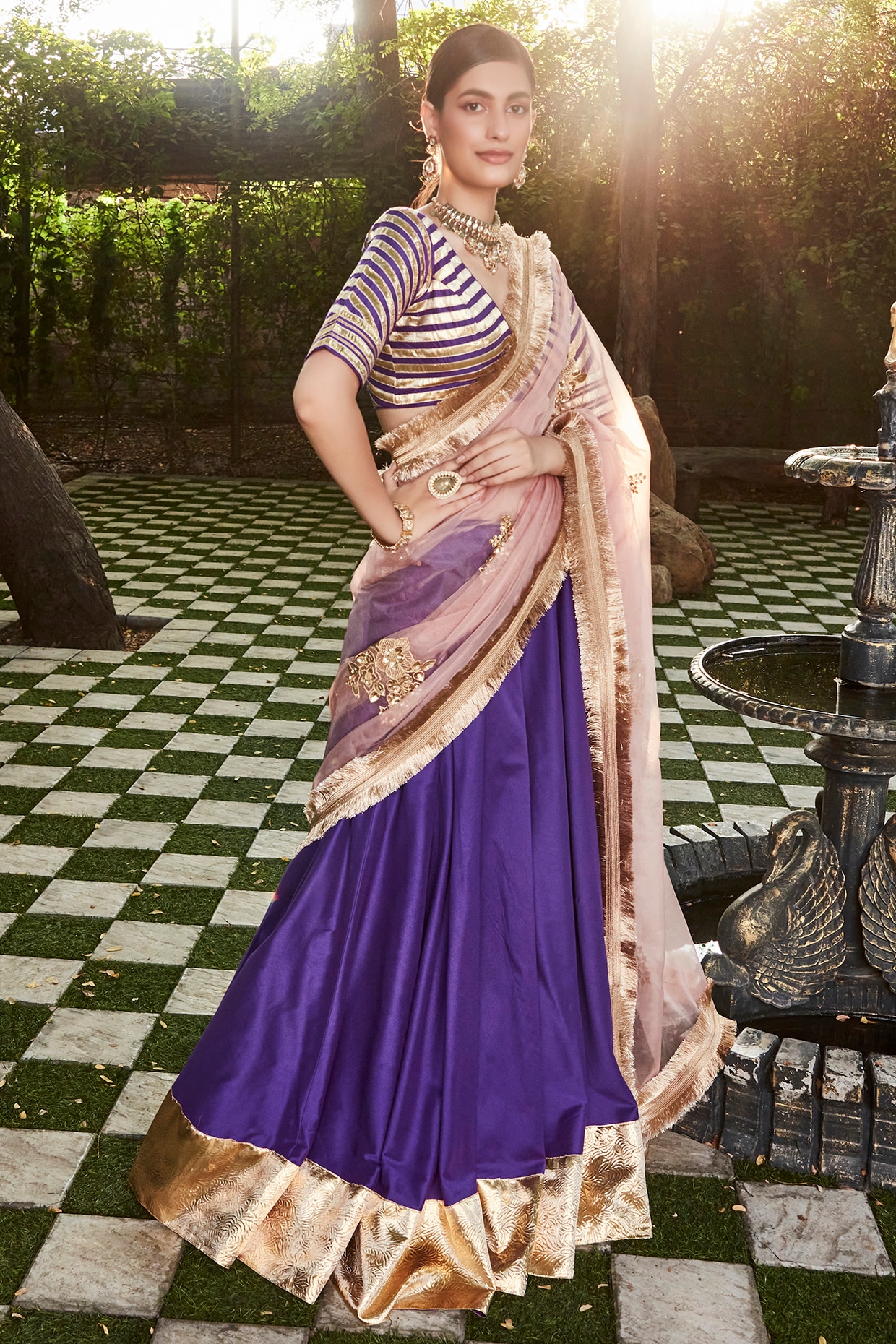 Buy Purple Lehenga Upada Silk And Swiss Net Print Janki With Blouse For  Women by Aayushi Maniar Online at Aza Fashions.