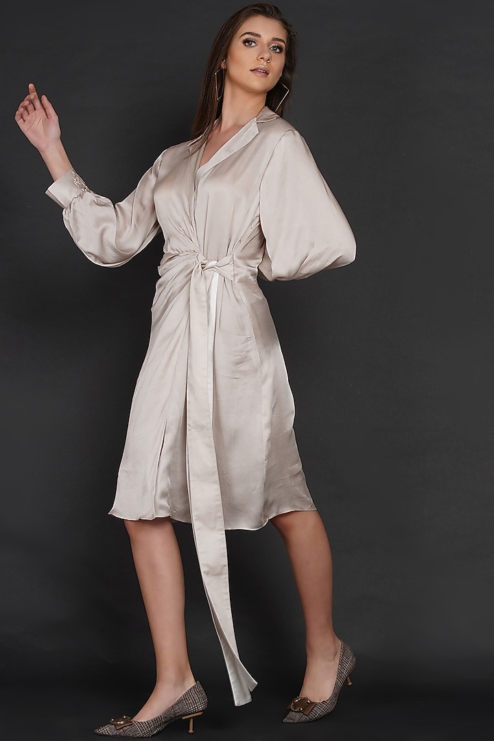 Ivory Modal Knee Length Summer Dress by Angry Owl at Pernia's Pop Up Shop