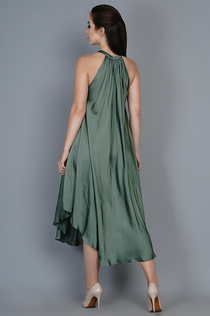 Green Modal Halter Neck Summer Dress by Angry Owl at Pernia's Pop Up Shop