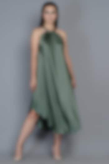 Green Modal Halter Neck Dress by Angry Owl