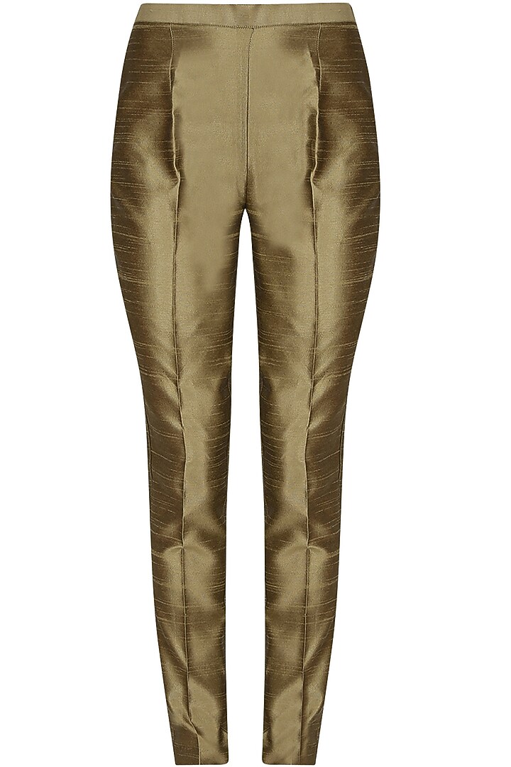 Front open wine jacket with gold pants available only at Pernia's Pop Up Shop.