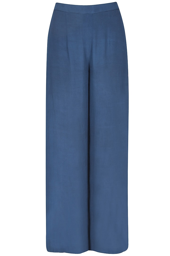 Blue cape sleeves anarkali suit with palazzo pants available only at Pernia's Pop Up Shop.