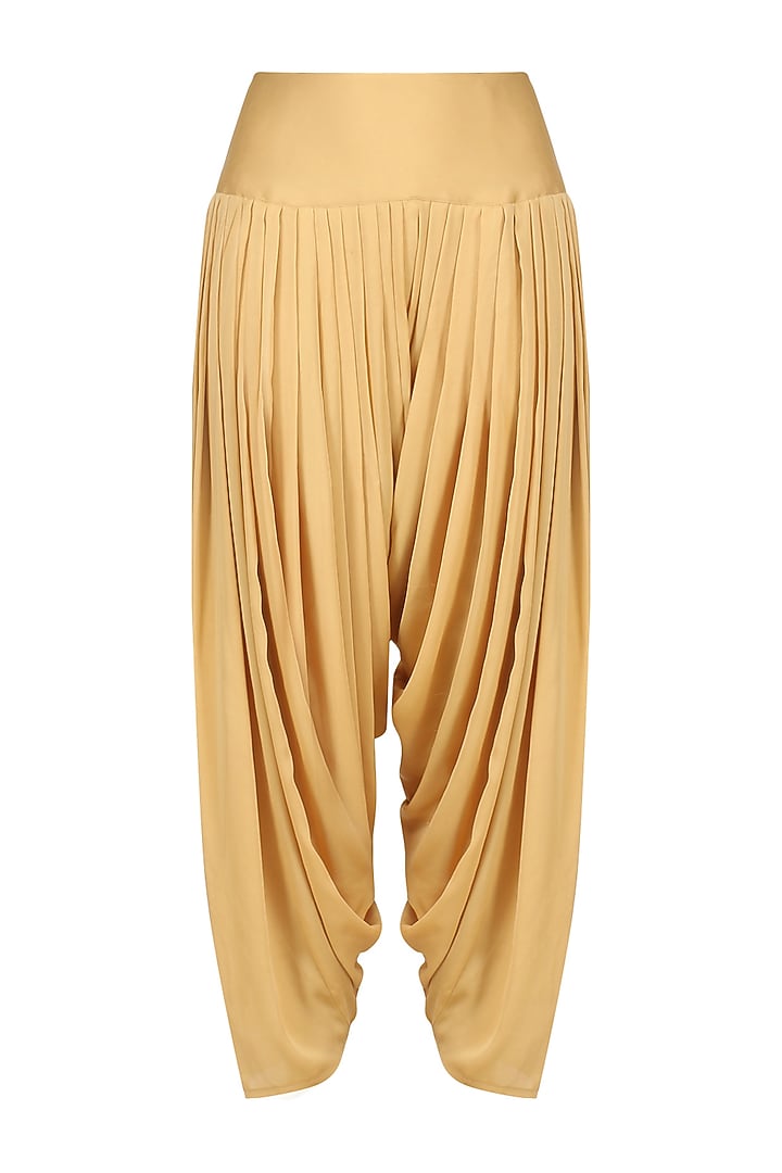 Ivory embroidered peplum kurta with dhoti salwar set available only at Pernia's Pop Up Shop.