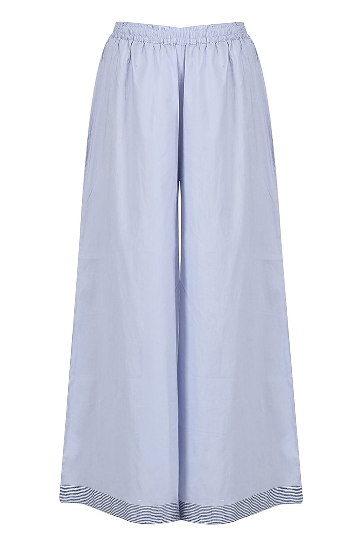 Midnight blue embroidered tunic with palazzo pants set available only at Pernia's Pop Up Shop.